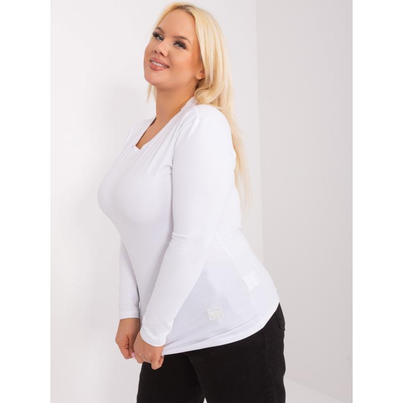 Dámská halenka s dlouhým rukávem plus size REKA bílá  