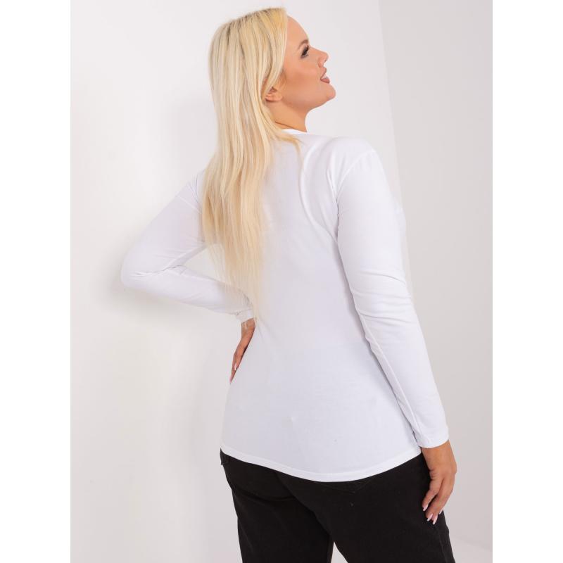 Dámská halenka s dlouhým rukávem plus size REKA bílá  