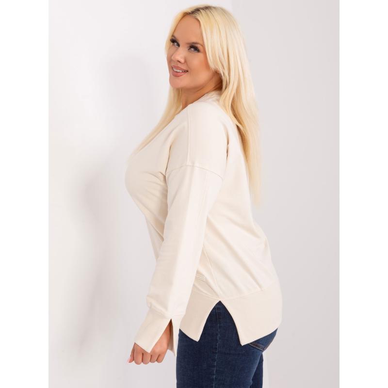 Dámská mikina plus size s manžetami VETAR krémová 