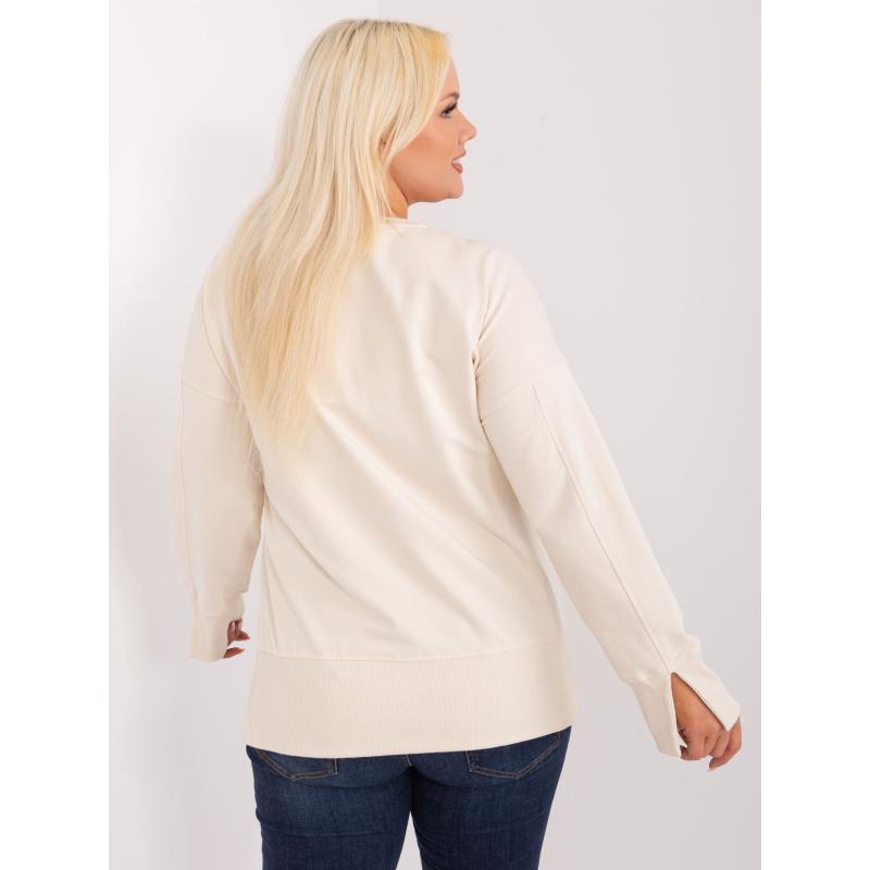 Dámská mikina plus size s manžetami VETAR krémová 