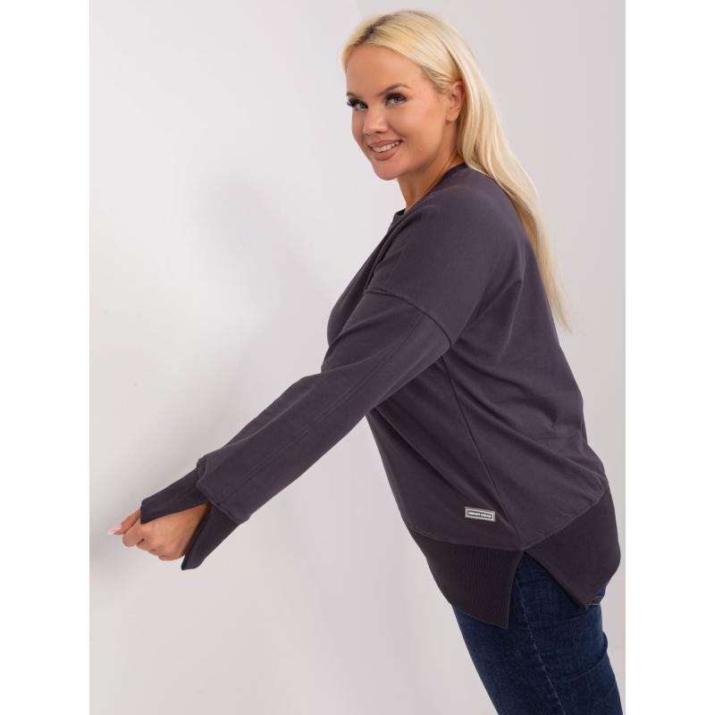 Dámská mikina s manžetami plus size HITAS grafitová