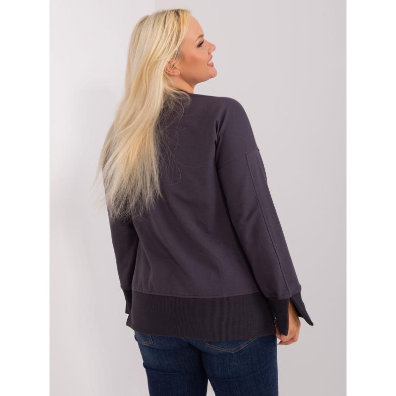 Dámská mikina s manžetami plus size HITAS grafitová