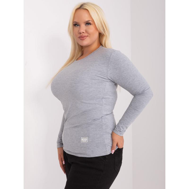 Dámská halenka plus size ve fitted střihu KOTA šedá 