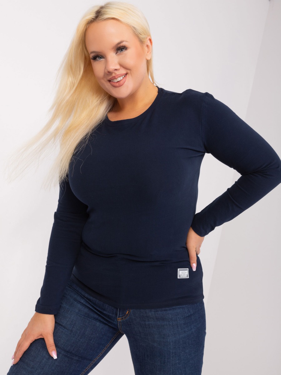 Dámska tmavomodrá blúzka plus size ITAS modrá