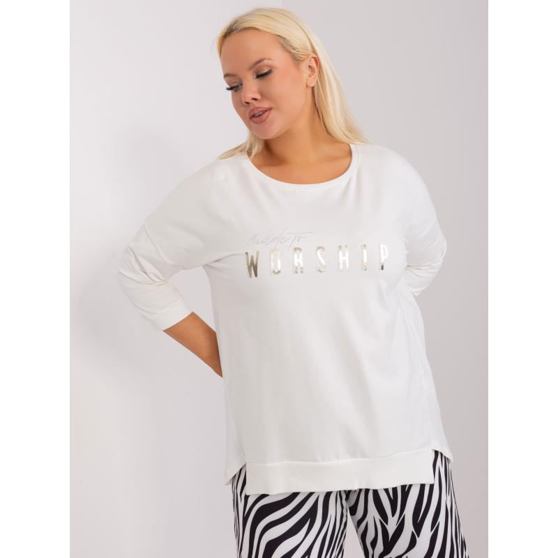 Dámská halenka plus size s rozparky UMA ecru