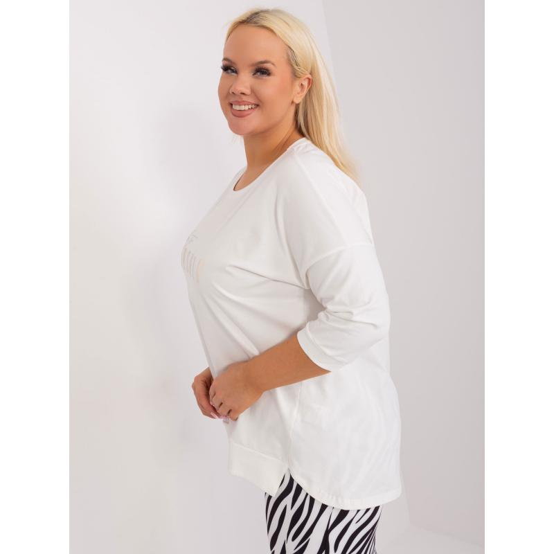 Női plus size blúz hasítékkal UMA ekrü színben