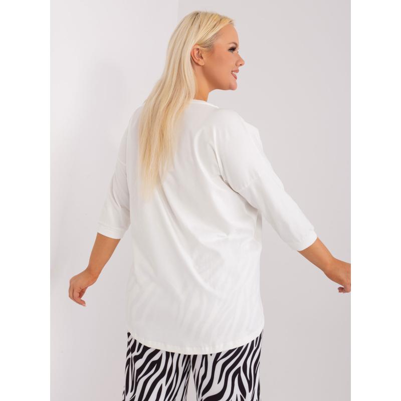 Női plus size blúz hasítékkal UMA ekrü színben