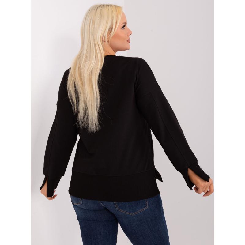 Dámská halenka s rozparky na rukávech plus size WITAS černá  