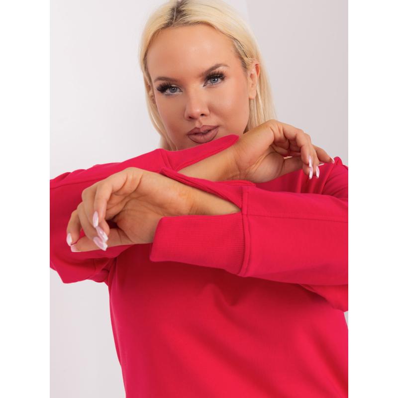 Dámská mikina bavlněná plus size BETAS červená  