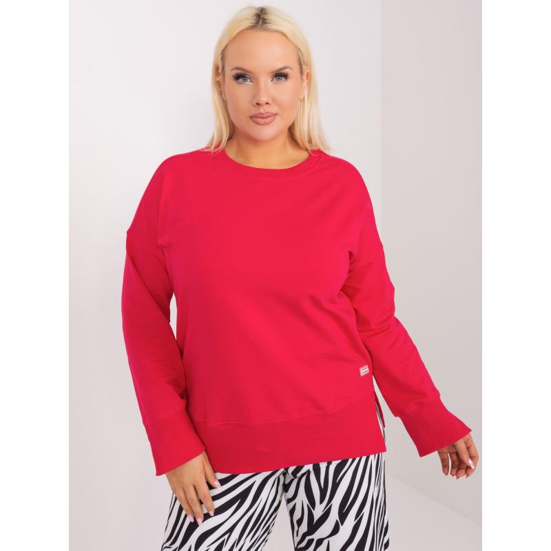 Dámská mikina bavlněná plus size BETAS červená  