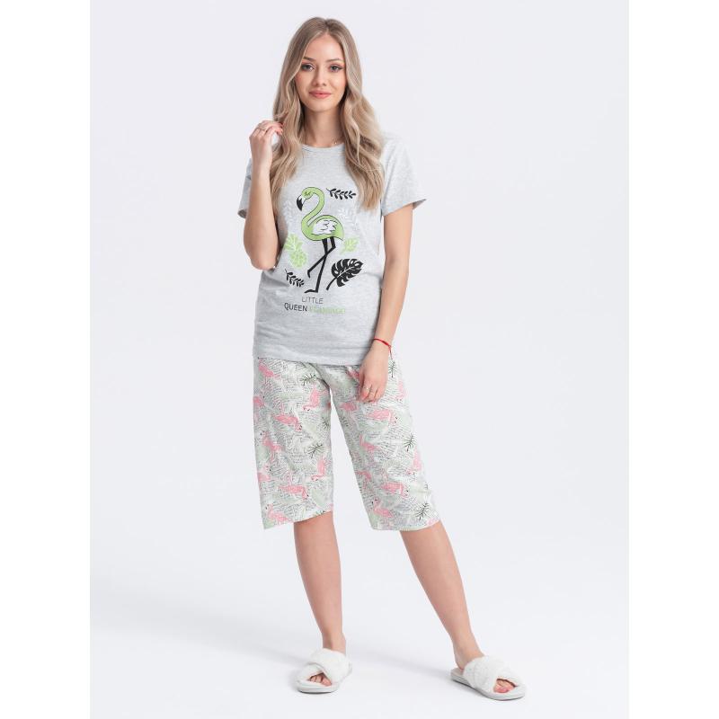 Női pizsama ULR160 szürke/zöld