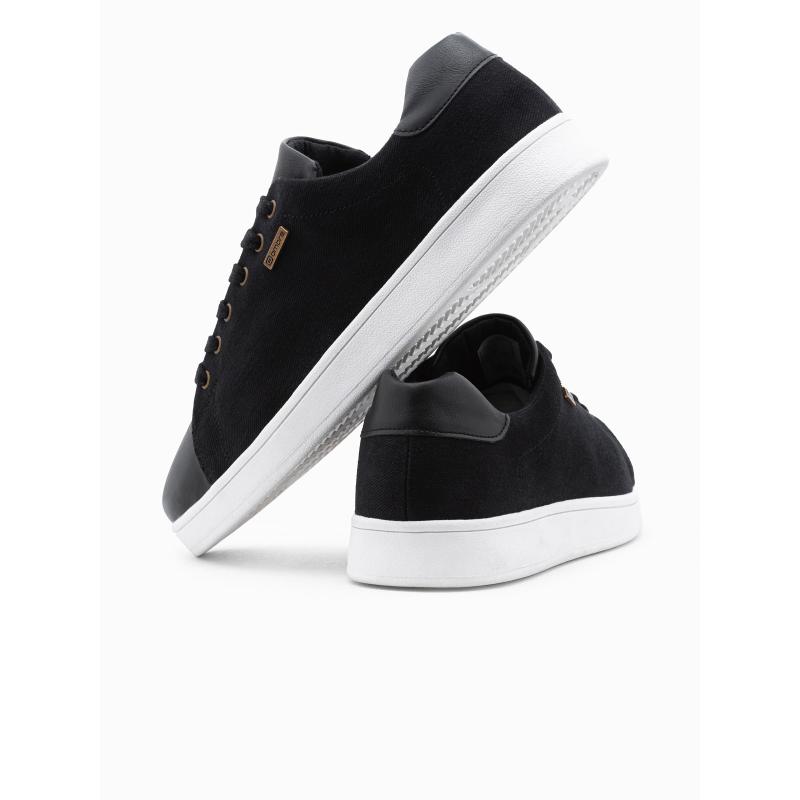 Pánske tenisky zo zmiešaného materiálu čierne V2 OM-FOCS-0108