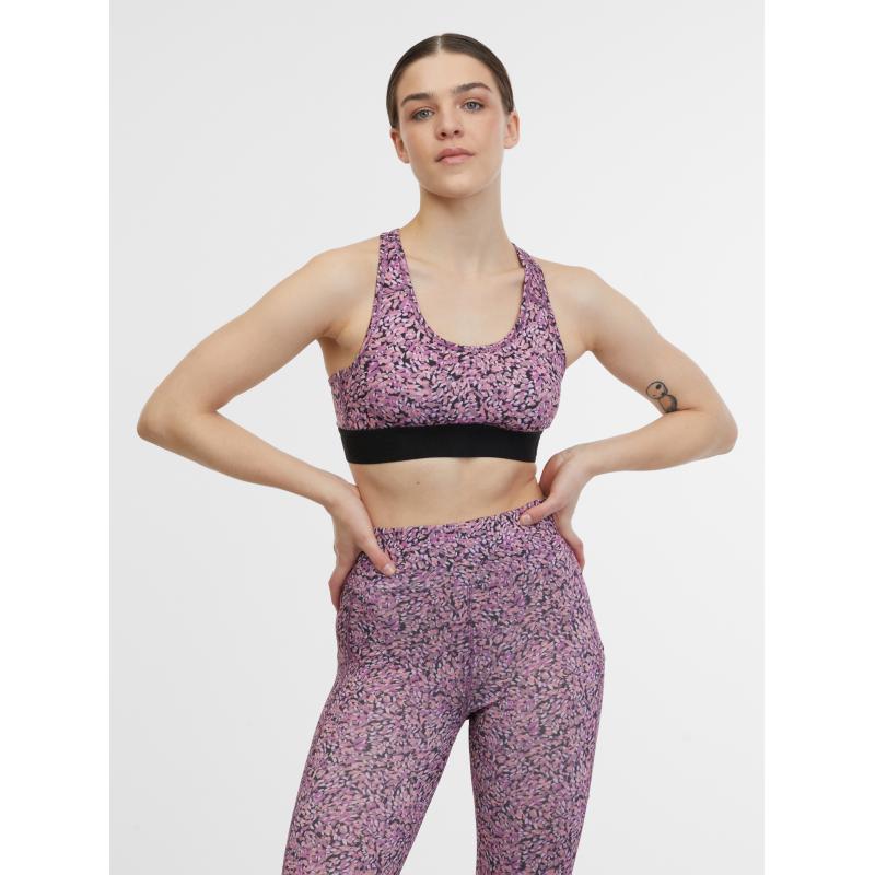 Világoslila női mintás sportmelltartó