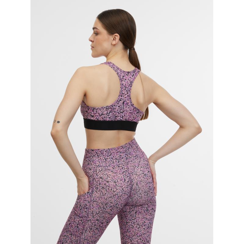 Világoslila női mintás sportmelltartó