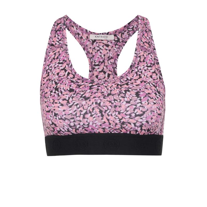 Világoslila női mintás sportmelltartó