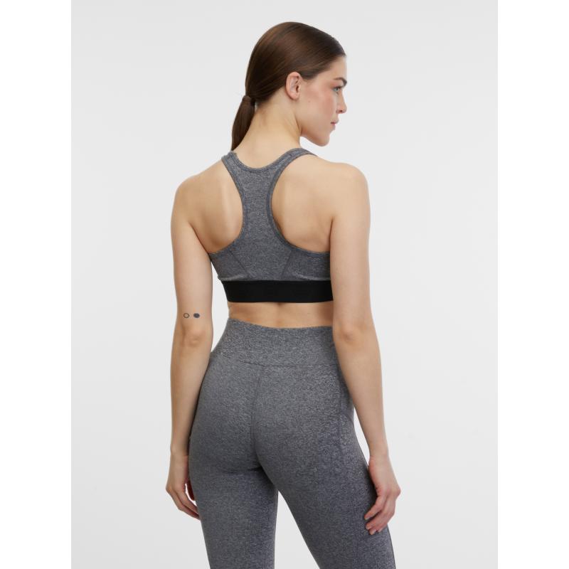 Šedá dámská žíhaná sportovní podprsenka