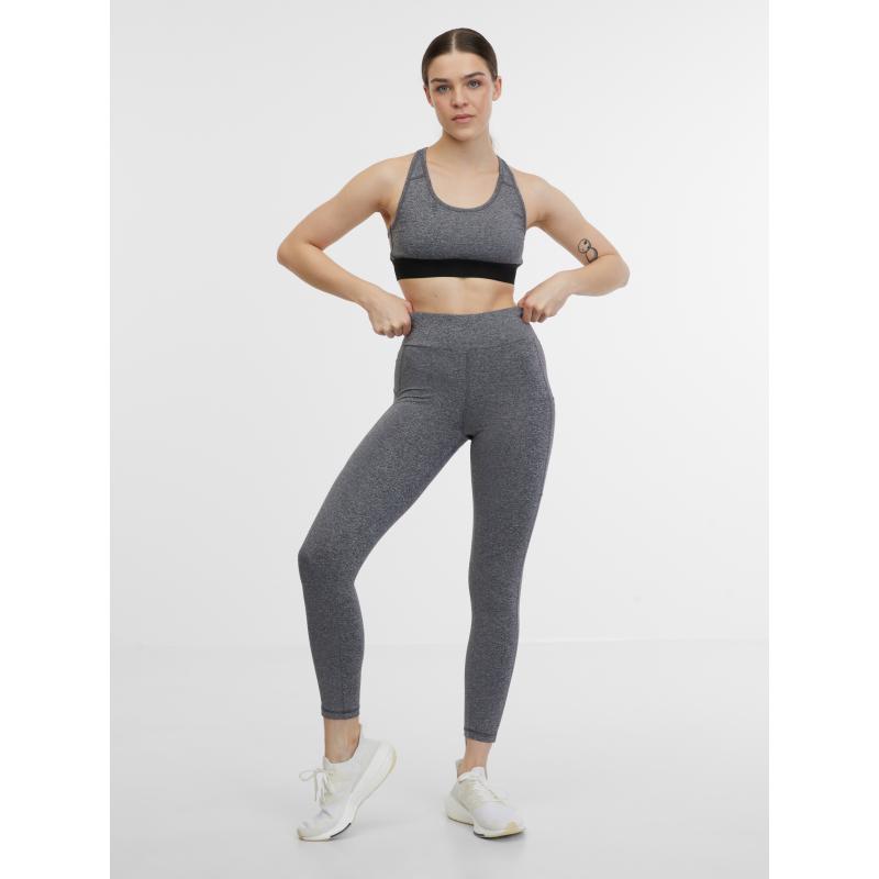 Šedá dámská žíhaná sportovní podprsenka