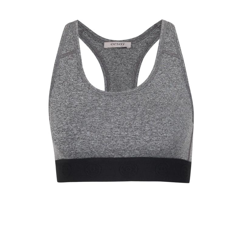 Šedá dámská žíhaná sportovní podprsenka