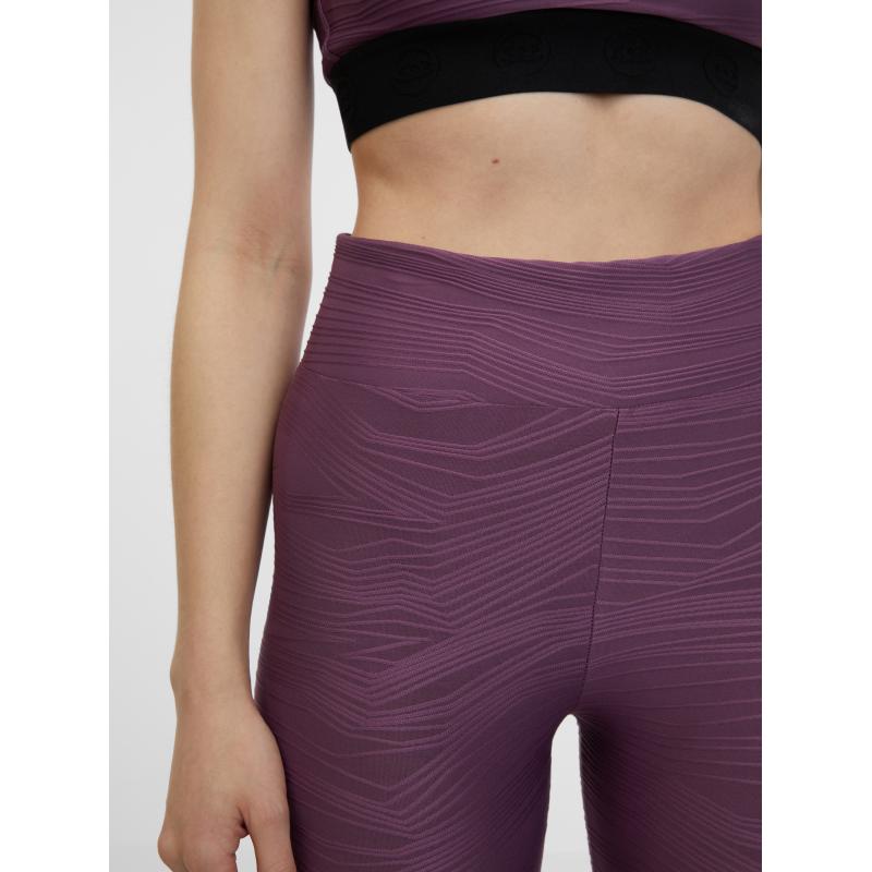 Fialové dámské vzorované sportovní legíny