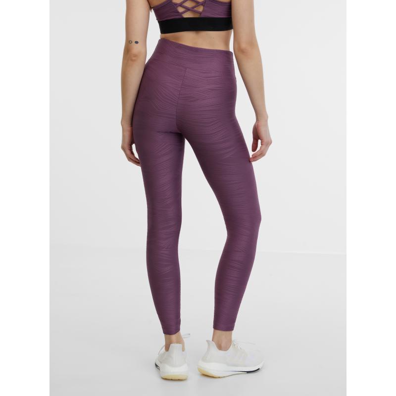 Fialové dámské vzorované sportovní legíny