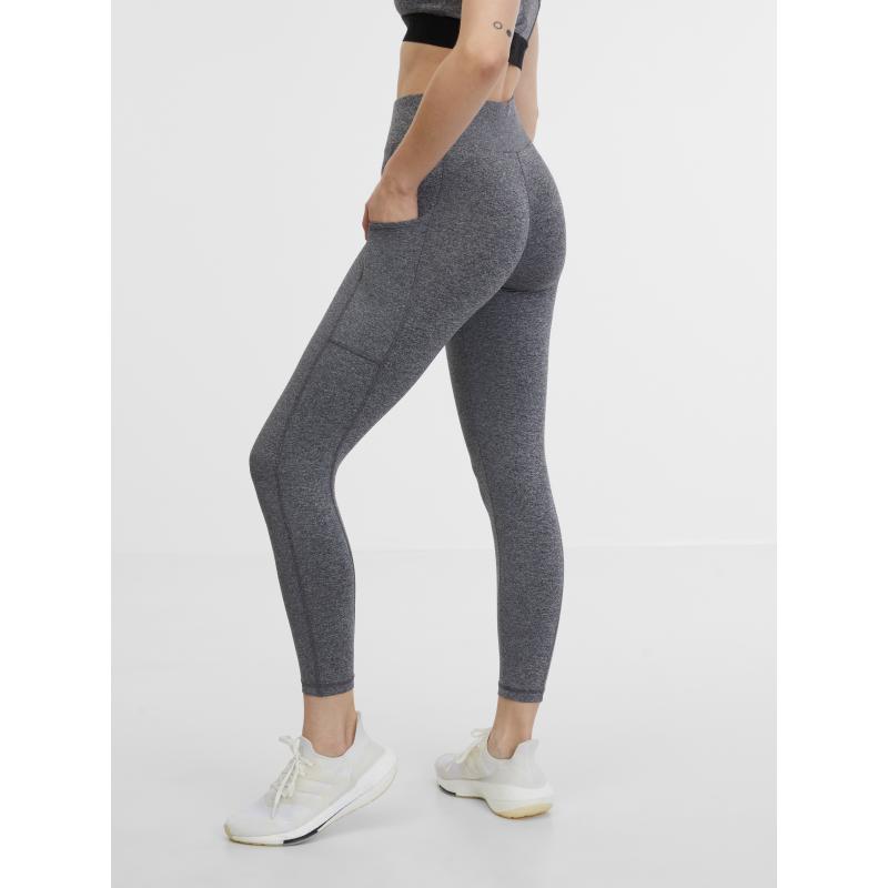 Šedé dámské žíhané sportovní legíny