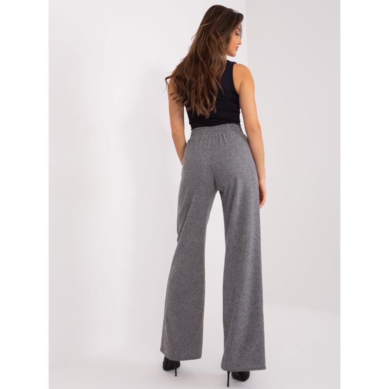 Dámské kalhoty se širokými nohavicemi ATR šedočerné 