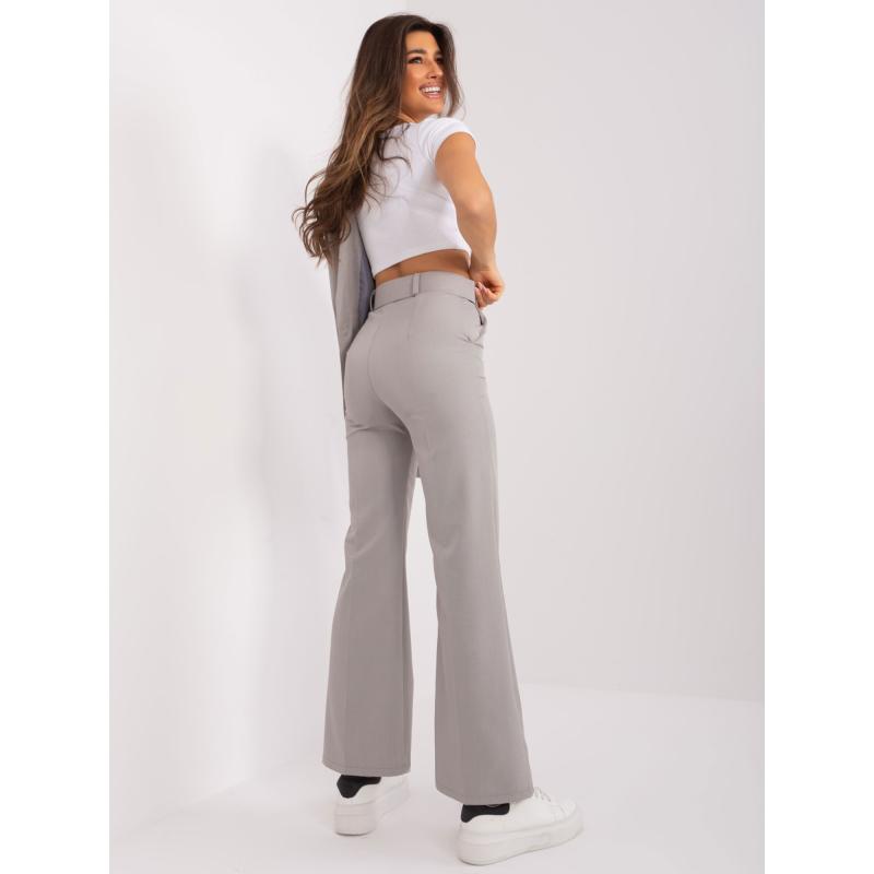 Dámské kalhoty s páskem STYLE šedé 