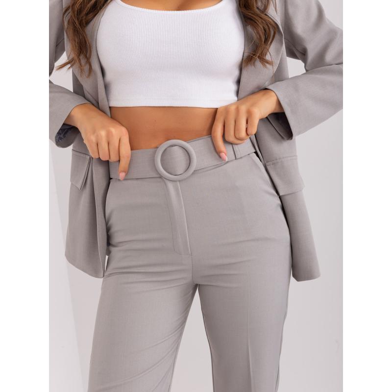 Dámské kalhoty s páskem STYLE šedé 