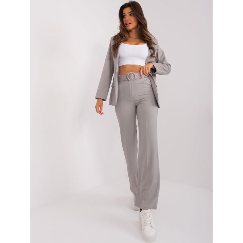 Dámské kalhoty s páskem STYLE šedé 