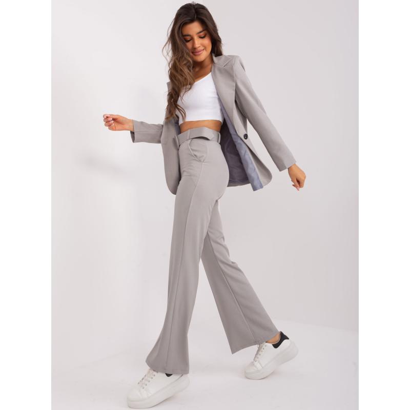 Dámské kalhoty s páskem STYLE šedé 