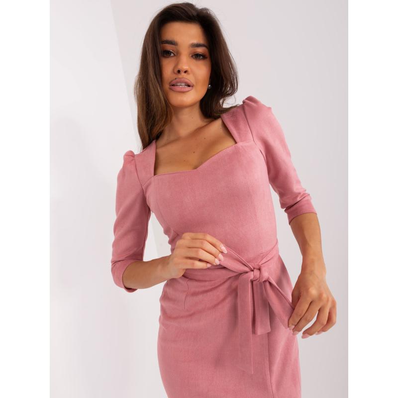 Dámské šaty s výstřihem OTRA růžové