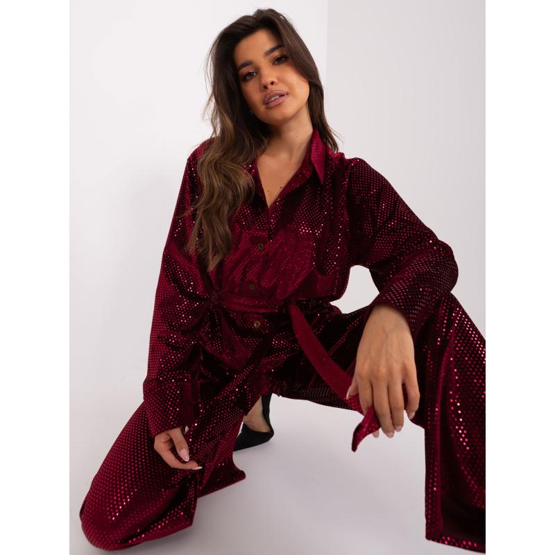 Dámska súprava s opaskom LERA bordová