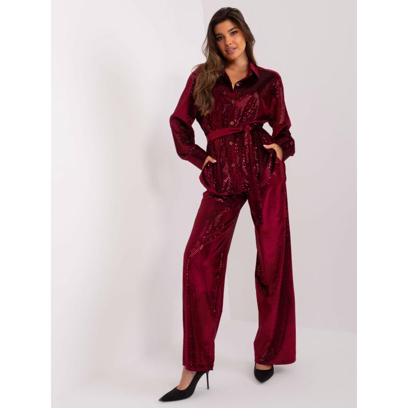 Dámska súprava s opaskom LERA bordová