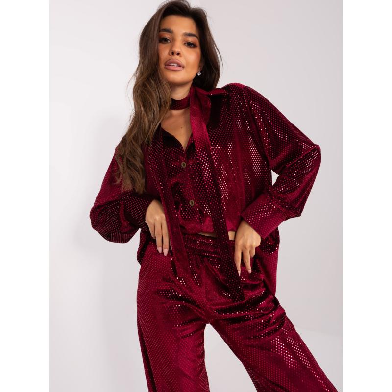 Dámska súprava s opaskom LERA bordová