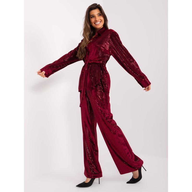 Dámska súprava s opaskom LERA bordová