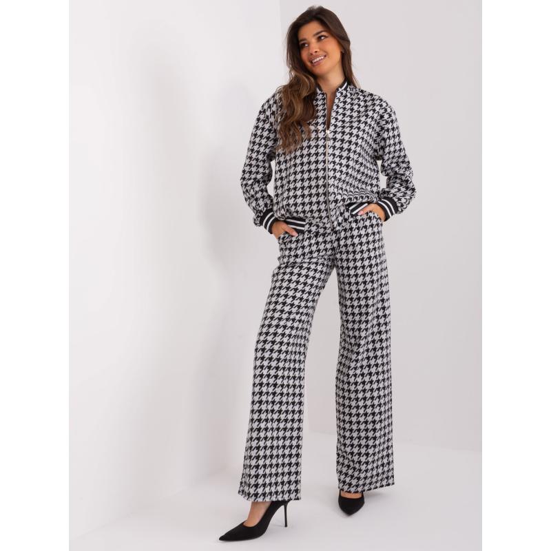 Dámský komplet s mikinou a širokými kalhotami SAVA šedočerný 