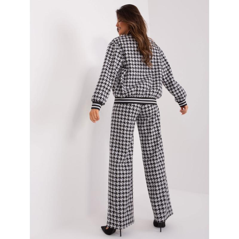 Dámský komplet s mikinou a širokými kalhotami SAVA šedočerný 