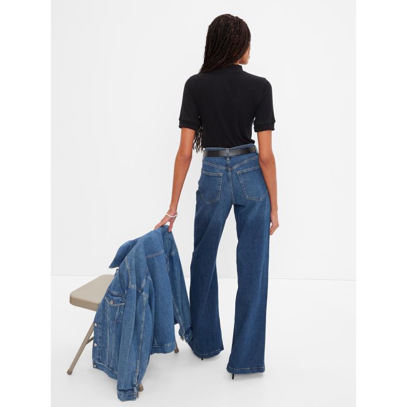 Stride džínsy so širokými nohavicami a vysokým vzrastom