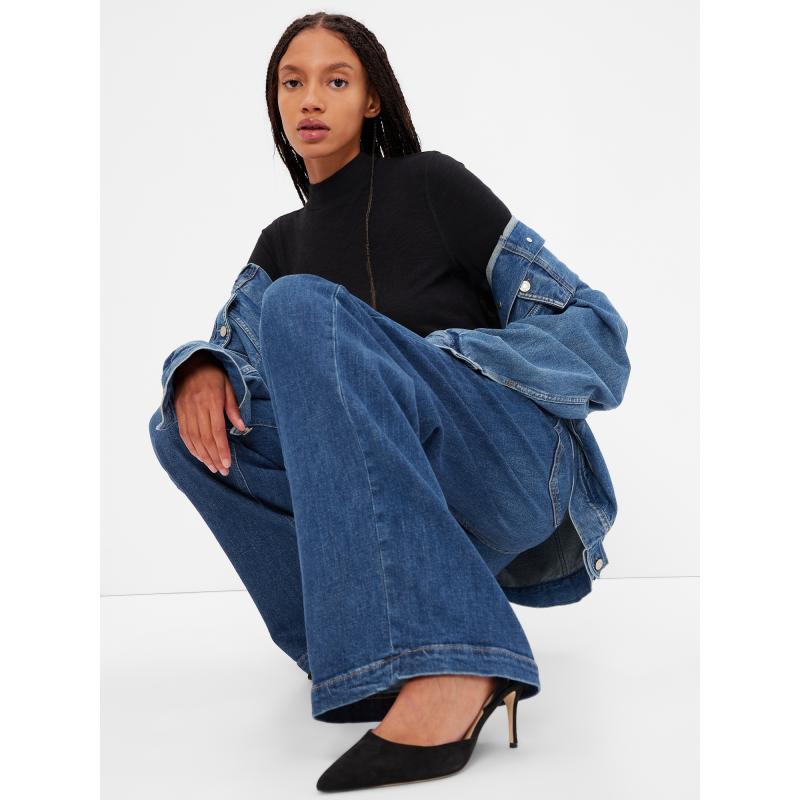 Stride džínsy so širokými nohavicami a vysokým vzrastom