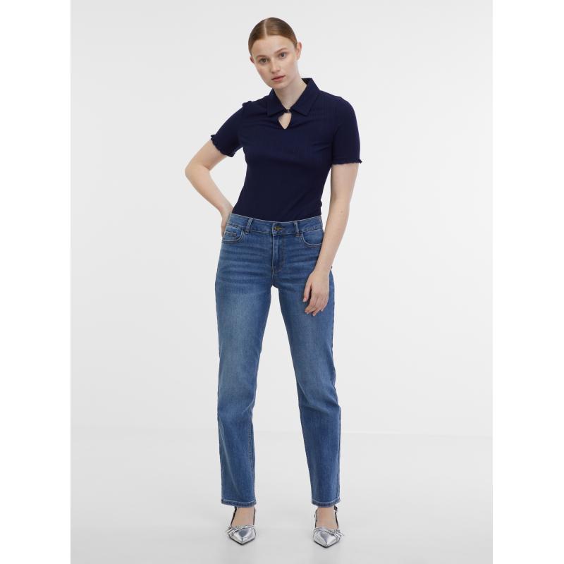 Kék és krémszínű női csíkos póló póló