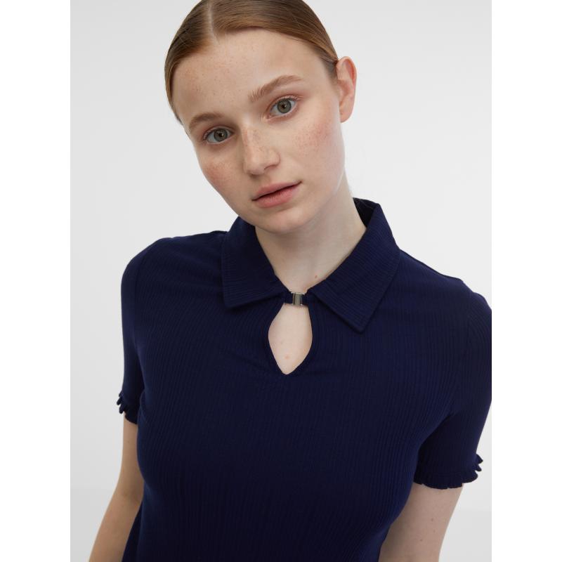 Kék és krémszínű női csíkos póló póló