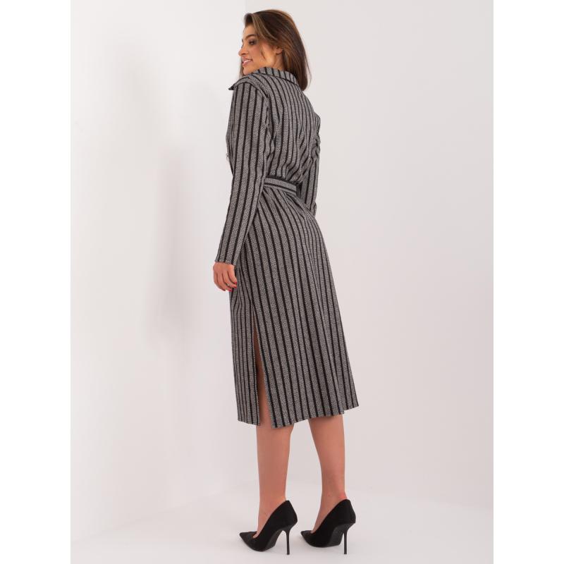 Dámské šaty s límečkem MORA tmavě šedé