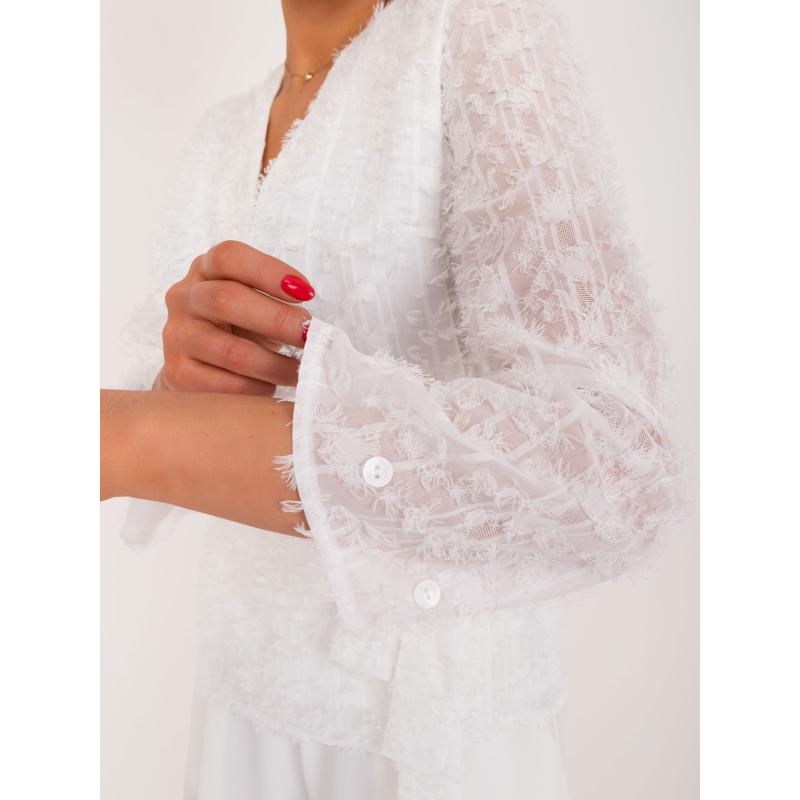 Női félnyakú party blúz fehér