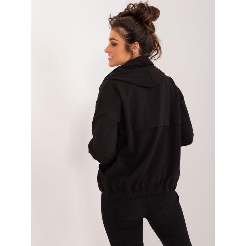 Női cipzáras kapucnis pulóver KOWA fekete