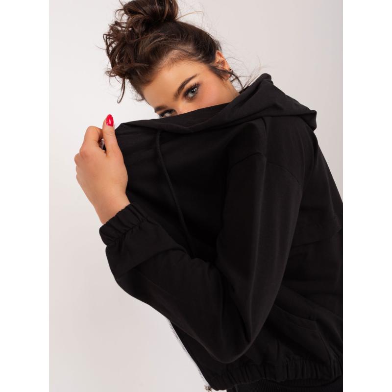 Női cipzáras kapucnis pulóver KOWA fekete