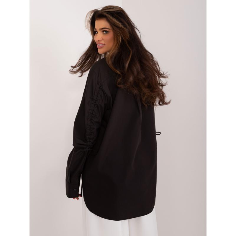 Dámská košile s límečkem dlouhá oversize JETA černá  
