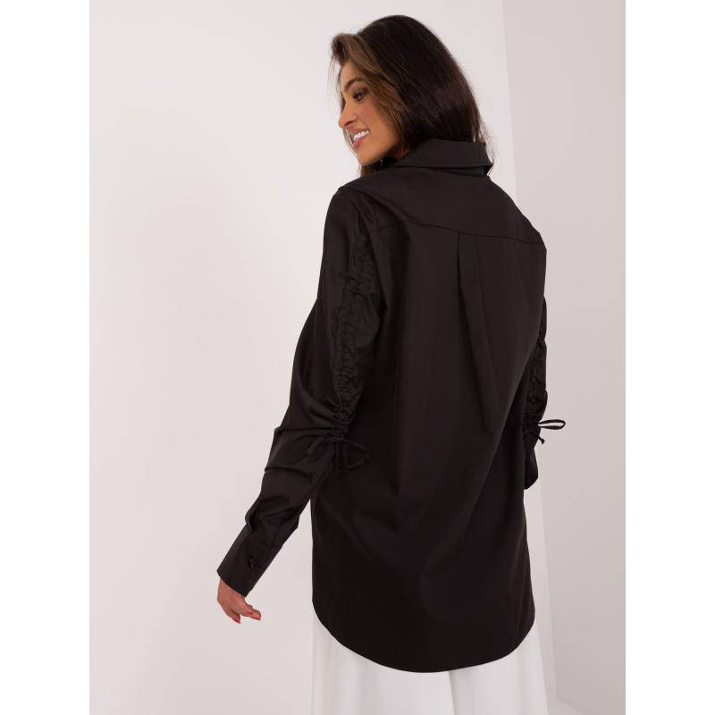 Dámská košile s límečkem dlouhá oversize JETA černá  