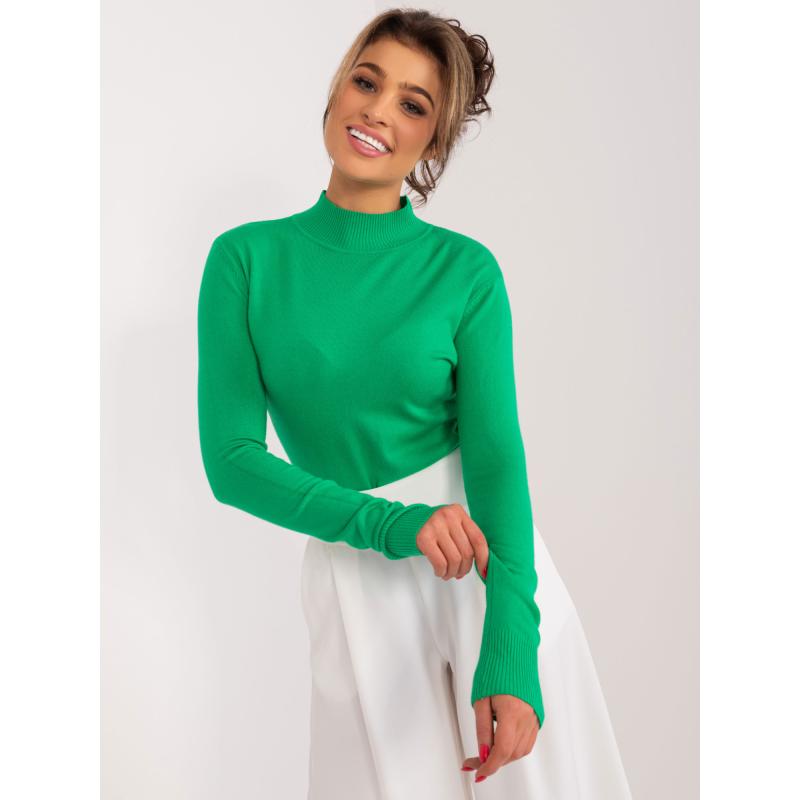 Női garbó FERA zöld színű, testhezálló garbó