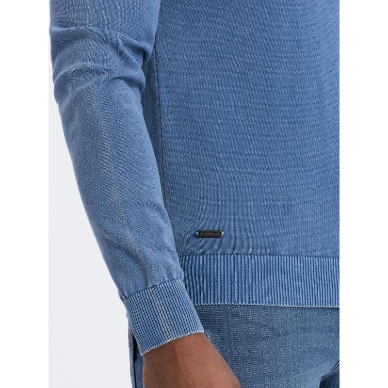 Pánský praný svetr s výstřihem do V V4 OM-SWOS-0108 modrý 