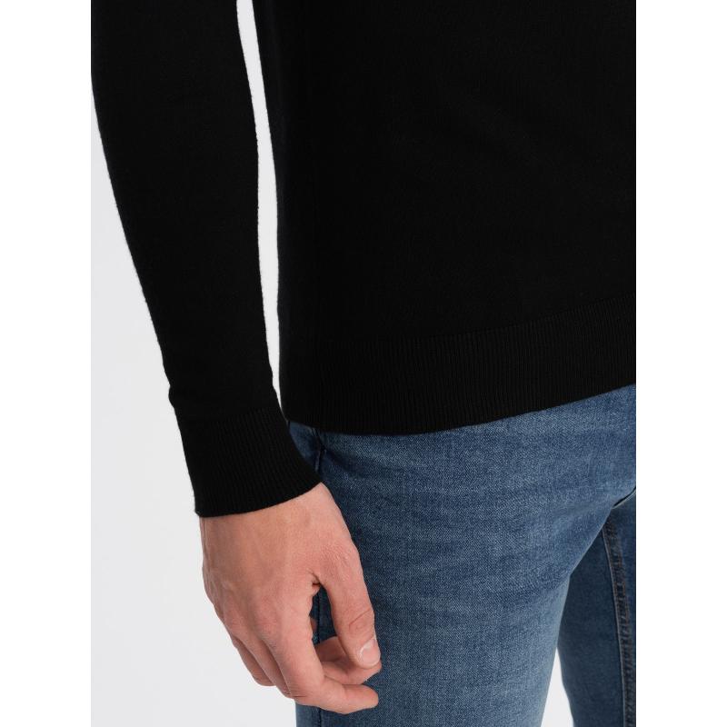 Férfi kötött garbó viscózzal V1 OM-SWTN-0101 fekete OM-SWTN-0101 fekete